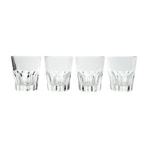 1980s Vintage Italian 4 Tumbler Old Fashioned Cocktail Glasses 4” 10oz Barware